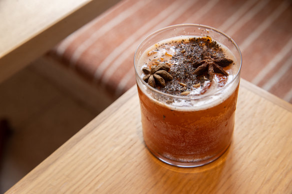 The An Affair to Remember cockail is made with bourbon, rum and chai.