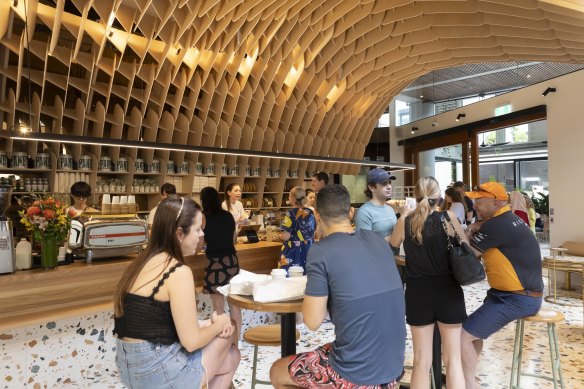 The bakery’s striking design takes inspiration from the “bread basket” Melbourne original.