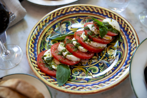 A classic Caprese salad.