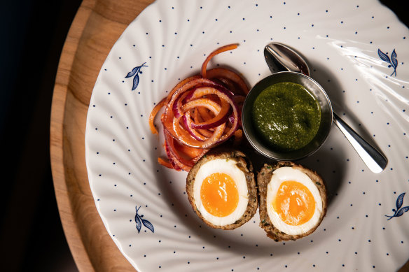 Nargisi kofta (chicken mince Scotch eggs) is on the menu.