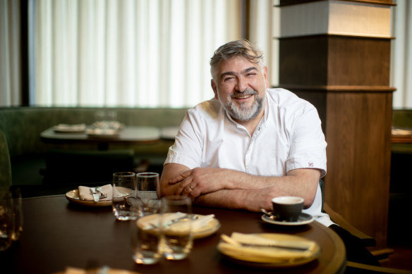 Owner-chef Frank Camorra sitting at his favourite table.