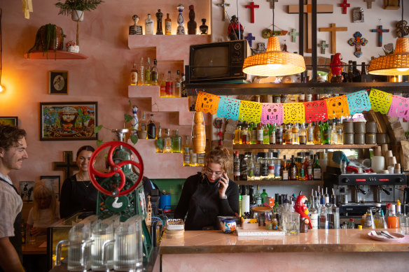 Inside Ballarat’s cosy and colourful Pancho restaurant.