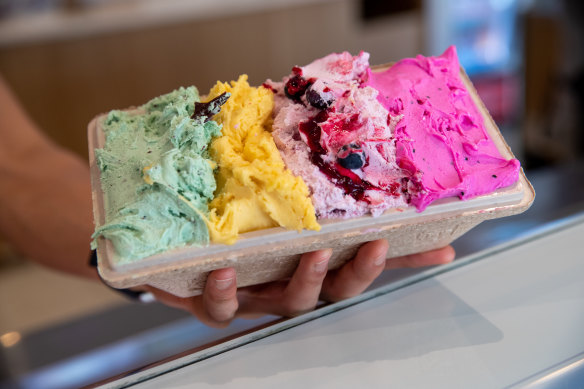 Gelatissimo’s range stretches from simple fruit flavours to more decadent options.