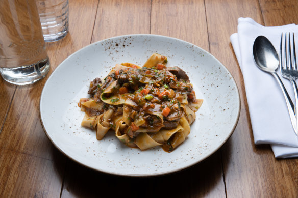 Pappardelle pasta at Cicciolina in St Kilda. 