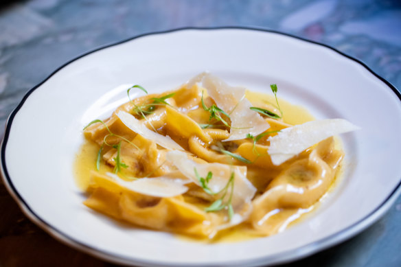 Scarpinocc pasta from Palazza Salato, Sydney. 