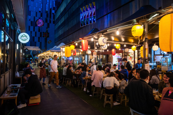 One of the laneways off Darling Square, next door to Chinatown in Sydney.