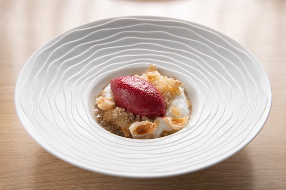 Banksia’s plum sorbet.