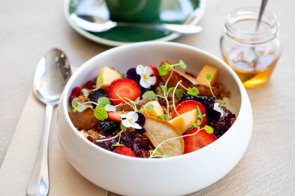 Almond, cinnamon and cranberry granola. 