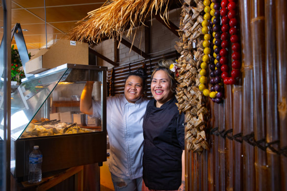 Chefs Mary and her sister Jacinta Ekeroma at Banana Leaf in Hampton Park.
