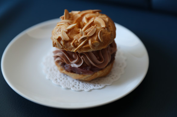 Chicken liver Paris-brest with onion jam at Cafe Paci.