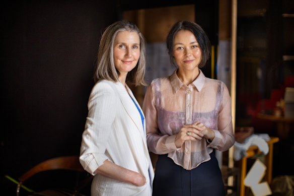 Ella Caldwell and Ngaire Dawn Fair during rehearsals for The Doll Trilogy.