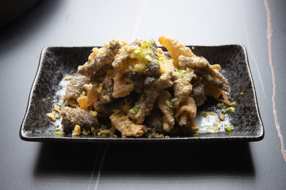 Fish skin chips.