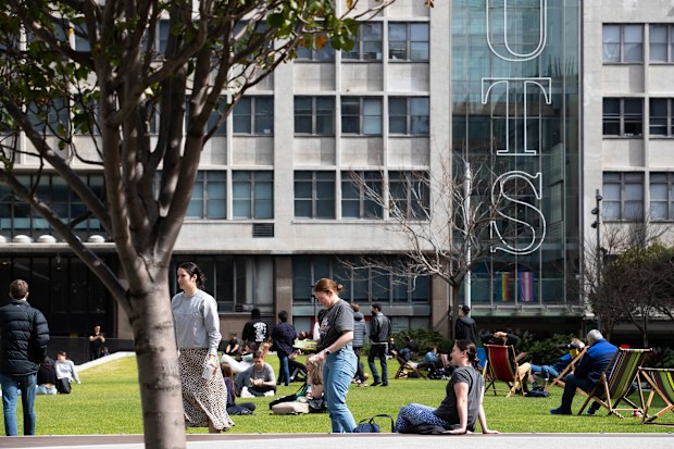 Students at the University of Technolgy, Sydney, which has ranked in the top 200 universities in the world. 2nd September 2020 Photo: Janie Barrett