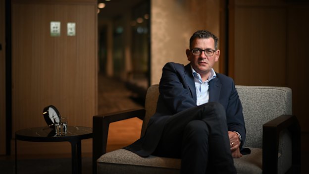 Daniel Andrews in his office during the penultimate week of the state election campaign.
