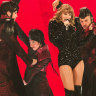 Taylor Swift on stage at Marvel Stadium.