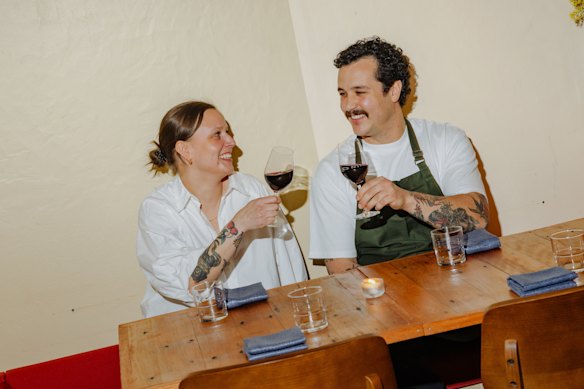 Rachael Trewin and chef Michael Lo Presti, who opened Lo Presti’s in Redfern in July.
