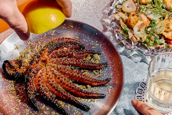 Grilled octopus at Tzaki in Yarraville.