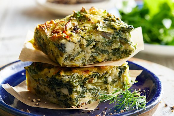 This slice offers a big serve of fabulous fresh herbs.