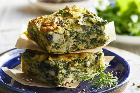This slice offers a big serve of fabulous fresh herbs.