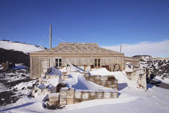 The hut and surrounds at Cape Royds.