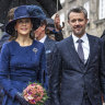 Denmark’s King Frederik X and Queen Mary and members of the royal family arrive at Folketing, the Danish Parliament.