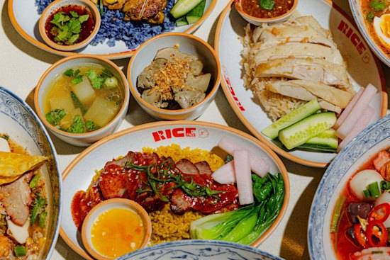 Rice Face dishes at Palisa Anderson's new food-court eatery.