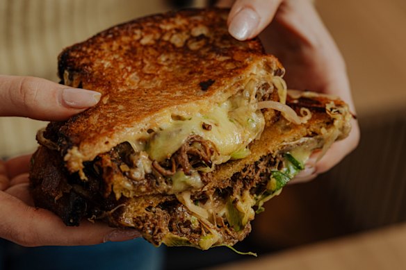 Beef rendang toastie at Greedy Civet