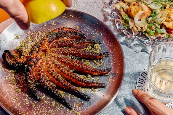Grilled octopus at Tzaki in Yarraville.