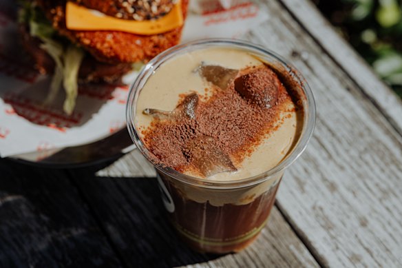 Pistachio cold foam coffee.