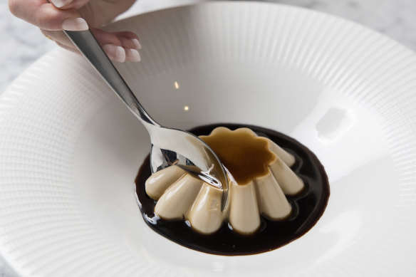 Goat’s milk steamed pudding with black sugar caramel.