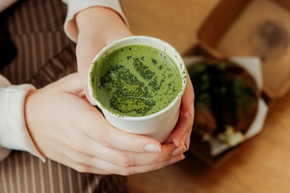 Matcha latte. 