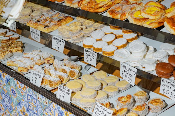 Manjar features in many of the sweets in the La Paula pastry cabinet.