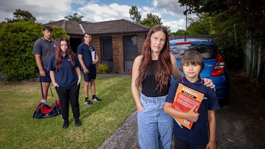 Chelsea Ulyatt, with her four children at home, said the rising cost of living is making school supplies much harder to afford.
