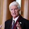 Member for Kennedy Bob Katter during a press conference at Parliament House in Canberra.