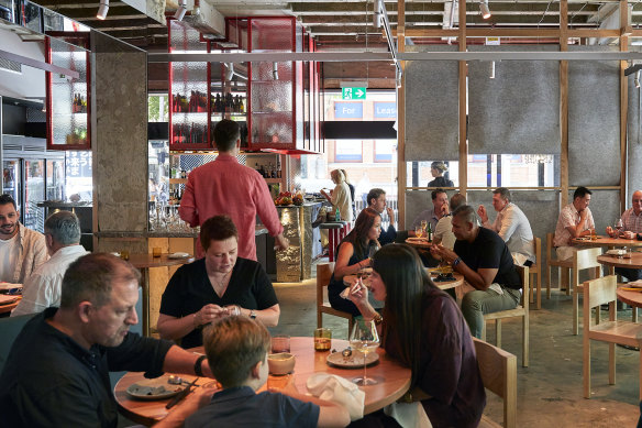 King Clarence’s “Scandinavian ramen bar” interior.