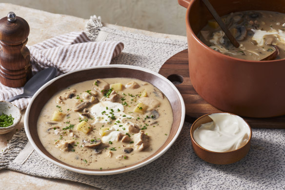 RecipeTin Eats’ chicken stroganoff soup.