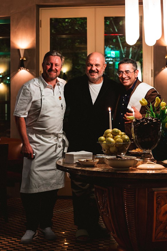 From left: Roma chef Matt Wilkinson, owner Con Christopoulos and manager Giovanni Patane.
