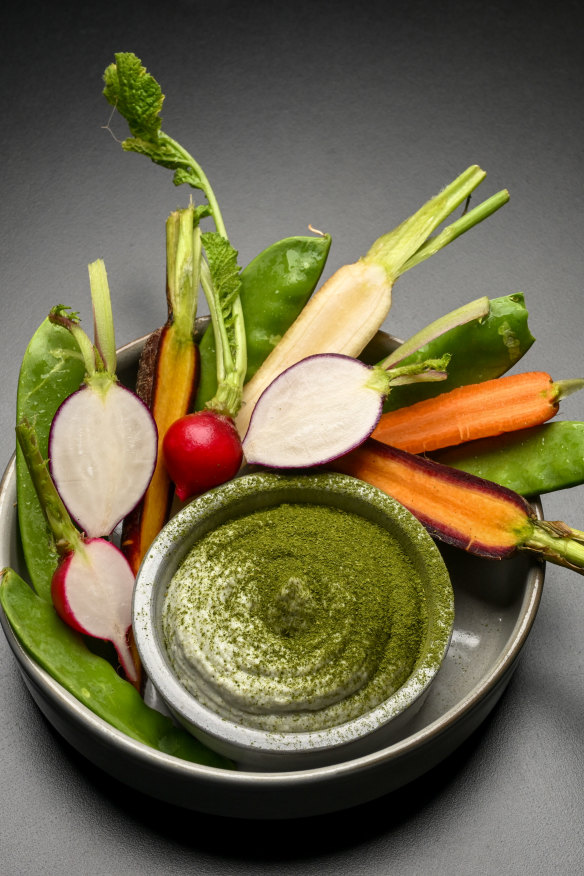 Heide Cafe’s crudites and dip.