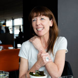 Rachel Neeson at lunch with the author.