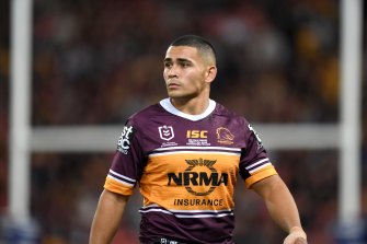 Izaia Perese has been stood down by the Broncos after being charged with drug offences.
