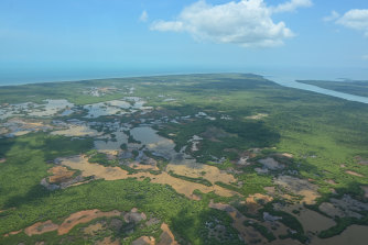 The low-lying island of Boigu from the air.