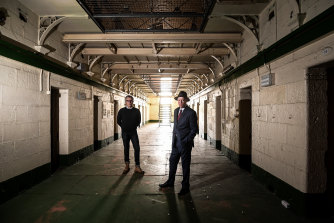 Pentridge precinct manager Michael Wade, left, and the National Trust’s  Victorian CEO Simon Ambrose in the former Pentridge Prison’s A Division.