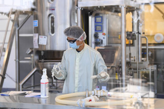 Scientists at work inside of the CSL Biotech facility in Melbourne.