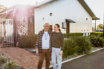 Chris Newman and his wife Bettina outside Macquarie Homestay on Thursday. 