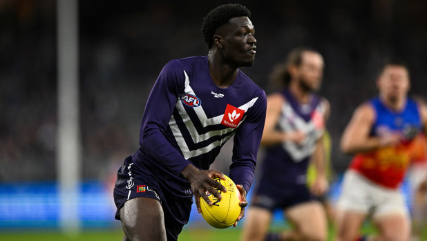 Michael Frederick kicked three goals against St Kilda on Saturday.