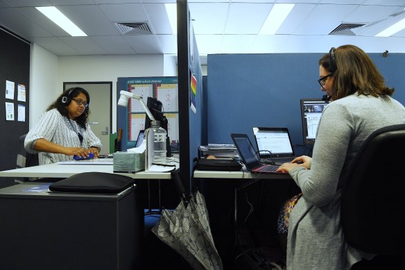 Teachers at the Aurora main office in Lane Cove North conduct virtual classes simultaneously.