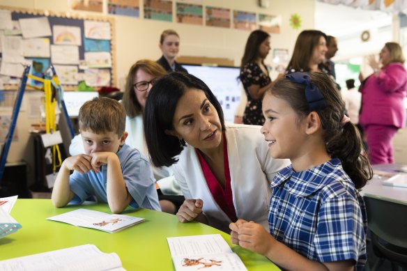 NSW Education Minister Prue Car at Parramatta East Public School.