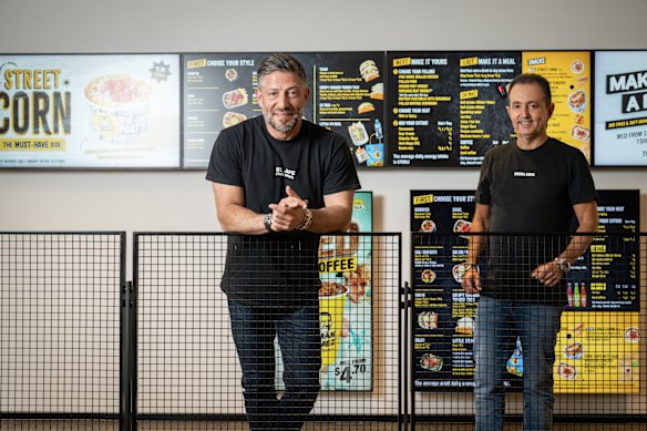 Guzman y Gomez co-chief executives Steven Marks (left) and Hilton Brett.