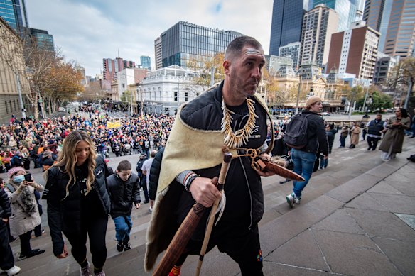 Hyorrook Humisser Travis Blovett who drive the path for the truth to the footsteps of Parliament on June 16.