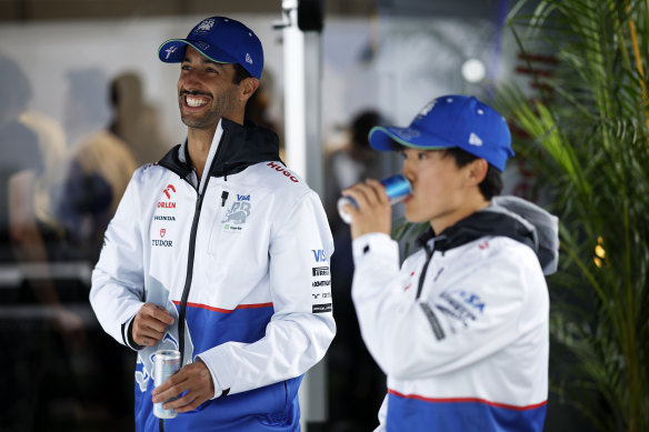 Ricciardo (left) qualified fifth for the Canadian Grand Prix in Montreal.